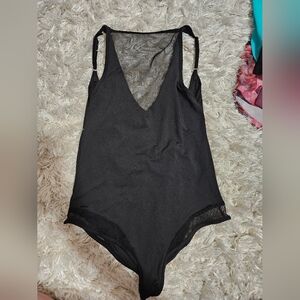 Black V-Neck Bodysuit